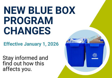 Image of Blue box with words New blue box changes coming January 1, 2026