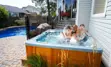 family in hot tub