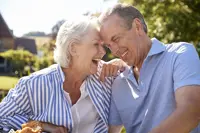Senior couple smiling